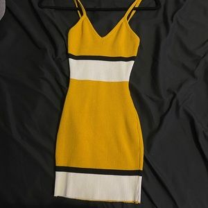 cute strap yellow dress,